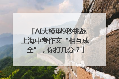 AI大模型9秒挑战上海中考作文“相互成全”，你打几分？